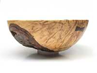 spalded maple bowl with bark