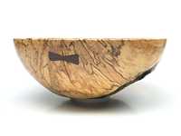 spalded maple bowl with bark